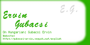 ervin gubacsi business card